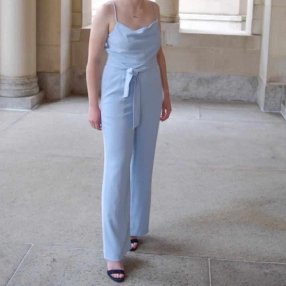 ANTONIO MELANI Light Blue Jumpsuit with Waist Tie